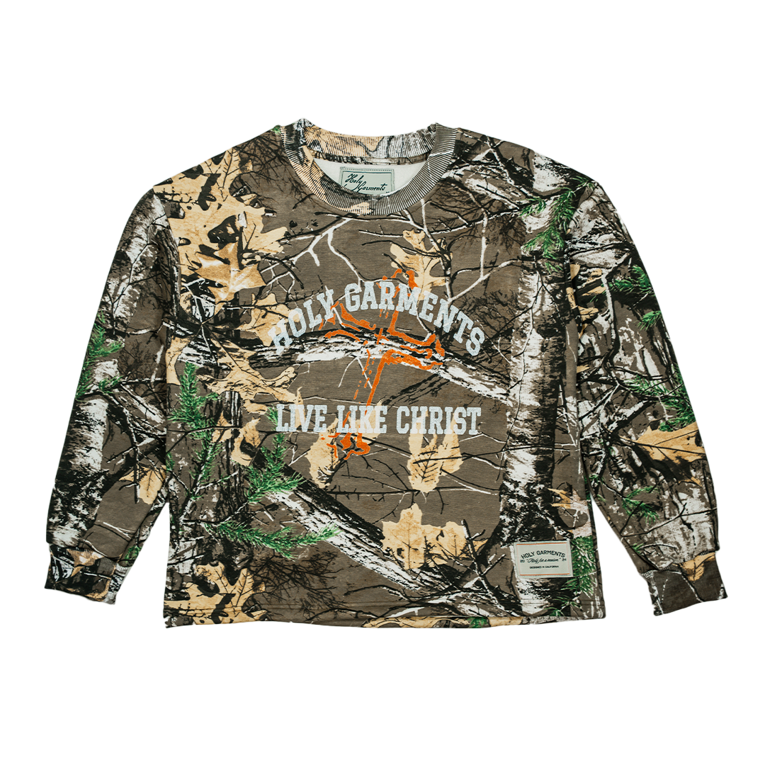 "LIVE LIKE CHRIST" CAMO CREWNECK
